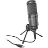 Audio-Technica 2020USB+ Microphone Cardioïde à Électret (connexion USB) Gris Foncé