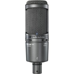 Audio-Technica 2020USB+ Microphone Cardioïde à Électret (connexion USB) Gris Foncé