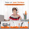 Casque Audio Enfant Filaire avec Microphone, Volume Limité à 85/94 DB, Casque Prise Jack Enfant, Ecouteurs Filaire, Pliable, pou