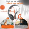 Casque Audio Enfant Filaire avec Microphone, Volume Limité à 85/94 DB, Casque Prise Jack Enfant, Ecouteurs Filaire, Pliable, pou