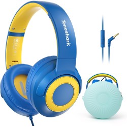Casque Audio Enfant Filaire avec Microphone, Volume Limité à 85/94 DB, Casque Prise Jack Enfant, Ecouteurs Filaire, Pliable, pou