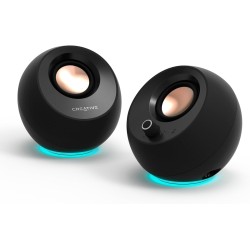 Creative pebble pro (noir) enceintes d'ordinateur 2.0 usb-c avec bleutooth 5.3 et éclairage rvb personnalisable, audio usb et po