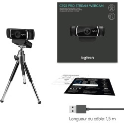 Webcam 1080p Logitech Pro - Coloris noir C922 Noir