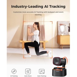 OBSBOT Tiny 2 Lite Webcam 4K pour PC, Caméra De Streaming PTZ avec Suivi IA, Capteur 1/2", Contrôle par Gestes, 60 FPS, HDR, Mic