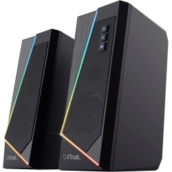 Trust Gaming GXT 609 Zoxa Système d'Enceintes, Haut-parleurs Gamer, 6 Modes d'Éclairage RGB, 12 W, Alimentation USB, Système Aud