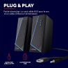 Trust Gaming GXT 609 Zoxa Système d'Enceintes, Haut-parleurs Gamer, 6 Modes d'Éclairage RGB, 12 W, Alimentation USB, Système Aud