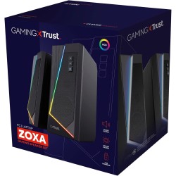 Trust Gaming GXT 609 Zoxa Système d'Enceintes, Haut-parleurs Gamer, 6 Modes d'Éclairage RGB, 12 W, Alimentation USB, Système Aud