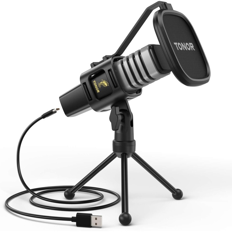TONOR Micro PC, USB Microphone Condensateur Professionnel pour Gaming Streaming Podcast Studio Enregistrement Singing Youtube Ga