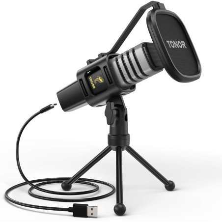 TONOR Micro PC, USB Microphone Condensateur Professionnel pour Gaming Streaming Podcast Studio Enregistrement Singing Youtube Ga