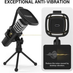 TONOR Micro PC, USB Microphone Condensateur Professionnel pour Gaming Streaming Podcast Studio Enregistrement Singing Youtube Ga