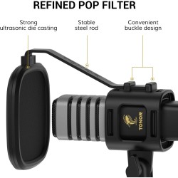 TONOR Micro PC, USB Microphone Condensateur Professionnel pour Gaming Streaming Podcast Studio Enregistrement Singing Youtube Ga