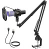 TONOR RGB Micro PC, USB Gaming Microphone Kit Condensateur Professionnel pour Streaming Podcast Studio Enregistrement Singing Yo