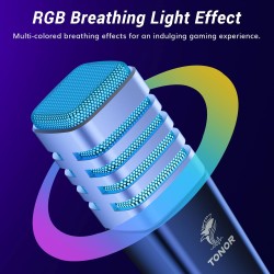 TONOR RGB Micro PC, USB Gaming Microphone Kit Condensateur Professionnel pour Streaming Podcast Studio Enregistrement Singing Yo