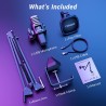 TONOR RGB Micro PC, USB Gaming Microphone Kit Condensateur Professionnel pour Streaming Podcast Studio Enregistrement Singing Yo