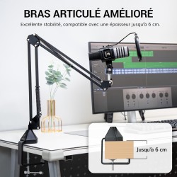 TONOR Microphone PC Gaming Condensateur USB Microphone Podcast Mic Caractère Rénal Micro avec Bras Filtre Popfilter Araignée, po