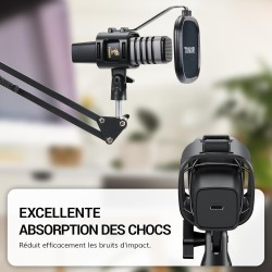 TONOR Microphone PC Gaming Condensateur USB Microphone Podcast Mic Caractère Rénal Micro avec Bras Filtre Popfilter Araignée, po