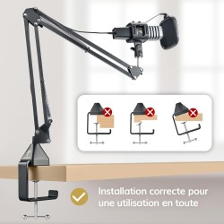 TONOR Microphone PC Gaming Condensateur USB Microphone Podcast Mic Caractère Rénal Micro avec Bras Filtre Popfilter Araignée, po