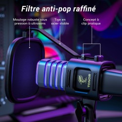 TONOR Micro PC Gaming USB Microphone Condensateur Professionnel pour Streaming Podcast Studio Enregistrement Singing Youtube Gam