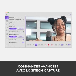 Logitech StreamCam : webcam pour streaming YouTube et Twitch, full HD 1080p 60Fps, connexion USB-C, détection des visages par IA