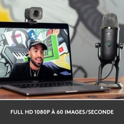 Logitech StreamCam, webcam pour streaming YouTube et Twitch, full HD 1080p 60Fps, connexion USB-C, détection des visages par IA,
