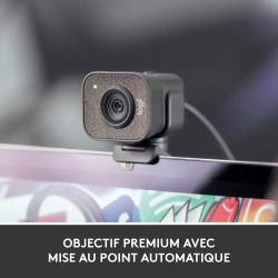 Logitech StreamCam, webcam pour streaming YouTube et Twitch, full HD 1080p 60Fps, connexion USB-C, détection des visages par IA,