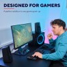 Trust Gaming GXT 629 Tytan RGB Enceinte PC Gamer 2.1 avec Caisson de Basses, 120 W, LED RGB, Télécommande sans Fil, Haut Parleur