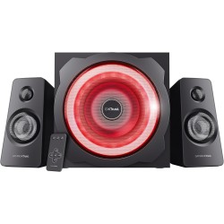 Trust Gaming GXT 629 Tytan RGB Enceinte PC Gamer 2.1 avec Caisson de Basses, 120 W, LED RGB, Télécommande sans Fil, Haut Parleur
