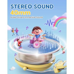 Casque Audio Enfant, Filaire Enfant, 74/85dB Limite de Volume, Son Stéréo, Son HD, Casque Pliable Over Ear pour Enfants pour éco