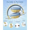 Casque Audio Enfant, Filaire Enfant, 74/85dB Limite de Volume, Son Stéréo, Son HD, Casque Pliable Over Ear pour Enfants pour éco