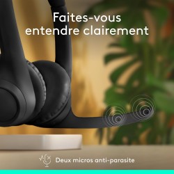 Logitech zone 300 casque bleutooth sans fil avec microphone anti-parasite, compatible avec windows, mac, chrome, linux, ios, ipa