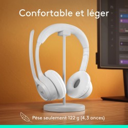 Logitech zone 300 casque bleutooth sans fil avec microphone anti-parasite, compatible avec windows, mac, chrome, linux, ios, ipa