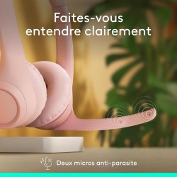 Logitech zone 300 casque bleutooth sans fil avec microphone anti-parasite, compatible avec windows, mac, chrome, linux, ios, ipa