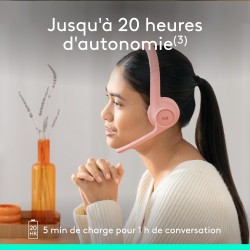 Logitech zone 300 casque bleutooth sans fil avec microphone anti-parasite, compatible avec windows, mac, chrome, linux, ios, ipa