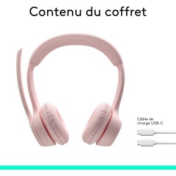Logitech zone 300 casque bleutooth sans fil avec microphone anti-parasite, compatible avec windows, mac, chrome, linux, ios, ipa