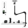 Kdd support webcam avec support téléphone & vis 5/8” 22" support videoprojecteur flexible, pied micro de bureau col de cygne pou