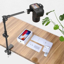 Kdd support webcam avec support téléphone & vis 5/8” 22" support videoprojecteur flexible, pied micro de bureau col de cygne pou