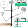 Kdd support webcam avec support téléphone & vis 5/8” 22" support videoprojecteur flexible, pied micro de bureau col de cygne pou