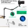 Kdd support webcam avec support téléphone & vis 5/8” 22" support videoprojecteur flexible, pied micro de bureau col de cygne pou
