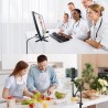 Kdd support webcam avec support téléphone & vis 5/8” 22" support videoprojecteur flexible, pied micro de bureau col de cygne pou