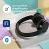 Philips tah4209bl casque sans fil supra-aural bleutooth léger, isolation phonique passive, 55 heures d’autonomie, son naturel, a