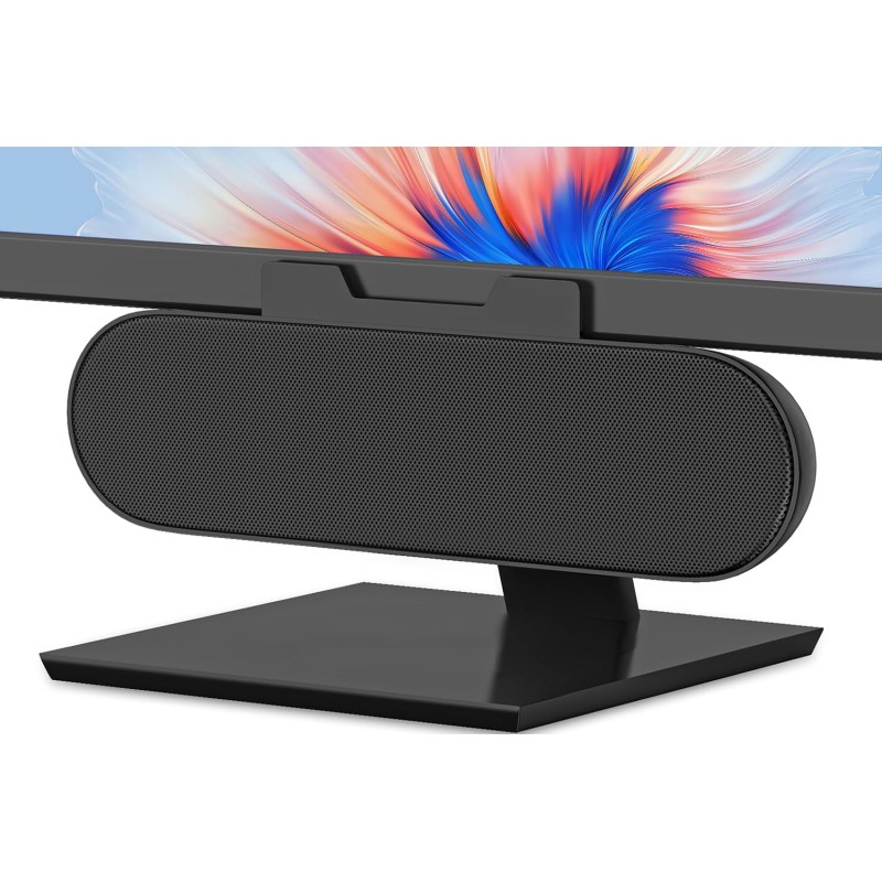 ZETIY Haut-Parleur USB, Enceinte PC pour Moniteur Portable, Mini Barre de Son avec Clipser pour Ordinateur Portable, Ordinateur 