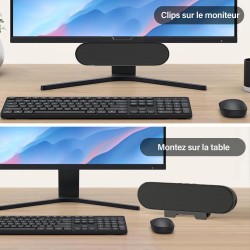 ZETIY Haut-Parleur USB, Enceinte PC pour Moniteur Portable, Mini Barre de Son avec Clipser pour Ordinateur Portable, Ordinateur 