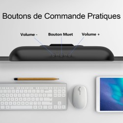 ZETIY Haut-Parleur USB, Enceinte PC pour Moniteur Portable, Mini Barre de Son avec Clipser pour Ordinateur Portable, Ordinateur 