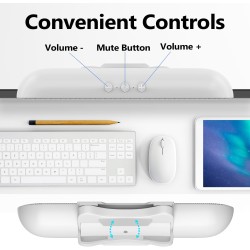 ZETIY Haut-Parleur USB, Enceinte PC pour Moniteur Portable, Mini Barre de Son avec Clipser pour Ordinateur Portable, Ordinateur 
