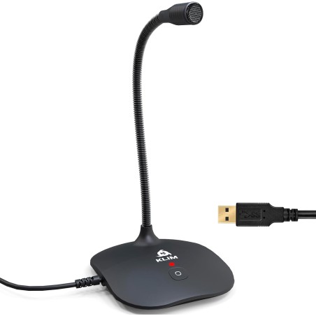 KLIM Talk - Microphone USB PC et Mac - Compatible avec Tout Ordinateur - Micro de Bureau Professionnel - Audio Haute Définition 