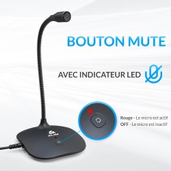 KLIM Talk - Microphone USB PC et Mac - Compatible avec Tout Ordinateur - Micro de Bureau Professionnel - Audio Haute Définition 