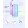 iClever Casque Audio Enfant, Oreilles de Chat Lumineuses LED, Volume Limité à 85dBA, Port partagé, pour Enfants/Ecole/iPad/Table