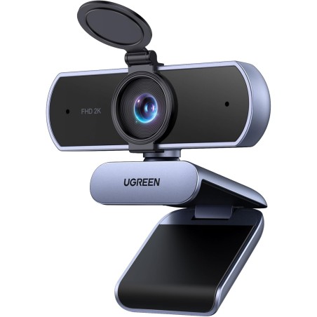 Uvert webcam 2k 30fps caméra usb pc deux micro mise au point fixe angle réglable correction lumière plug play windows macos linu