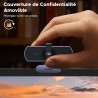 Uvert webcam 2k 30fps caméra usb pc deux micro mise au point fixe angle réglable correction lumière plug play windows macos linu