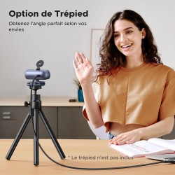 Uvert webcam 2k 30fps caméra usb pc deux micro mise au point fixe angle réglable correction lumière plug play windows macos linu